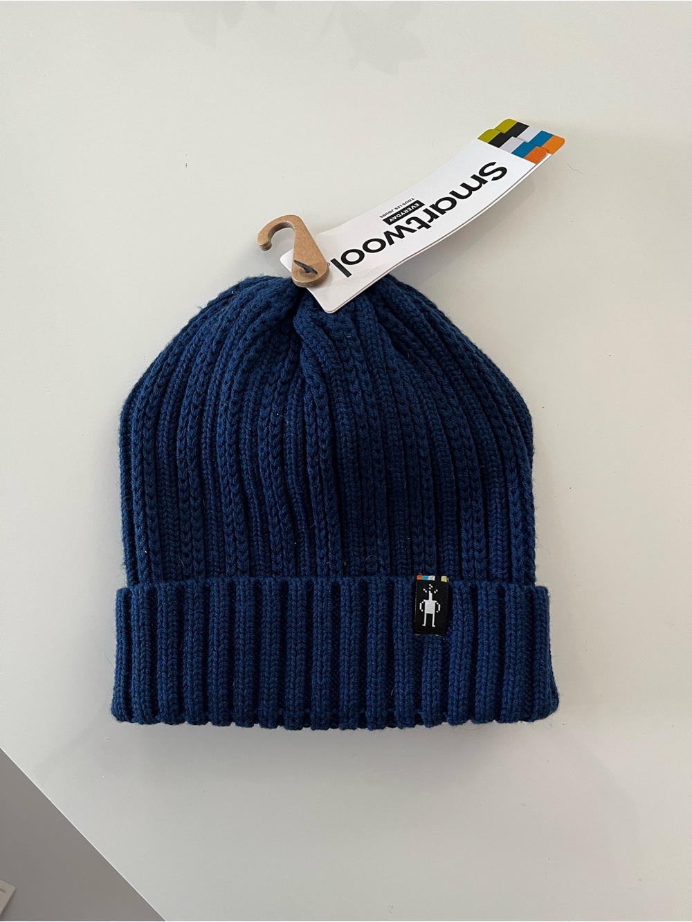Smartwool Navy Rib-Knit Fold Cuff Beanie NWT